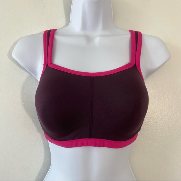 Natori Yoga high impact sports bra underwire purple and pink - Picture 4 of 7